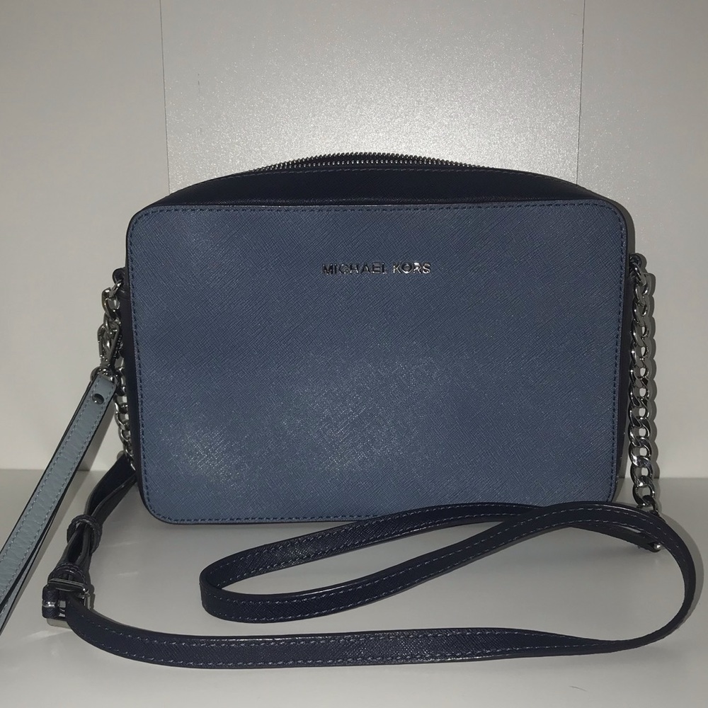 Michael kors multi color blue crossbody bag